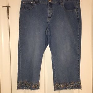 Avenue denim capris with embellishments!!!